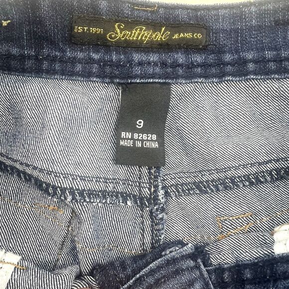 Southpole Womens Bermuda Denim Shorts With Gold Logo, Embroidered Back Pockets - Picture 14 of 14